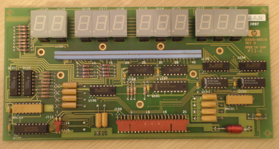 Hewlett-Packard HP-3325b: Unscrewed and flipped front panel PCB