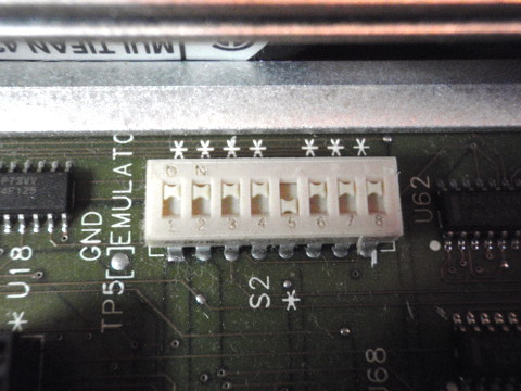 Hewlett-Packard HP53310a dip switch with annotations