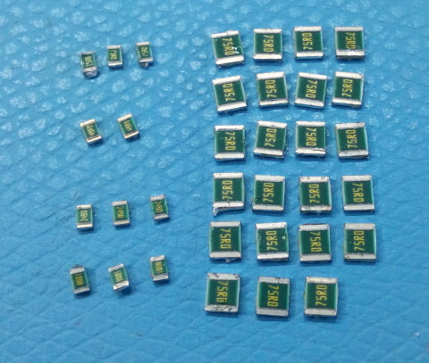 Imagenics WBD-14F conversion: Salvaged resistors