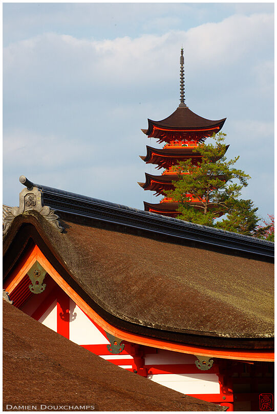 5-storey pagoda overlooking the main buildings of the shrine