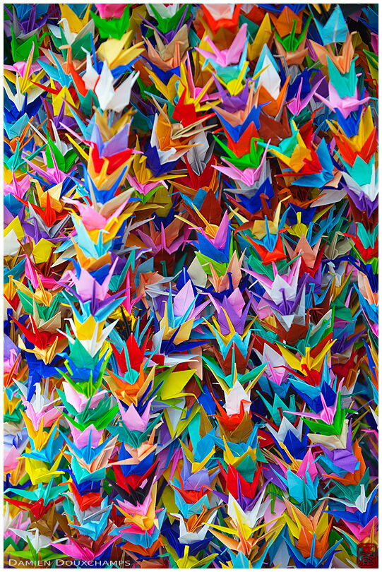 Thousands of folded cranes