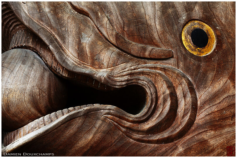 Detail of a large fish-shaped wooden gong (Manpuku-ji 萬福寺)