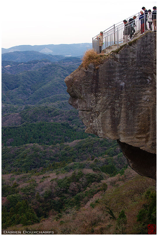 Precarious viewing platform on mount Nokogiri, Chiba, Japan