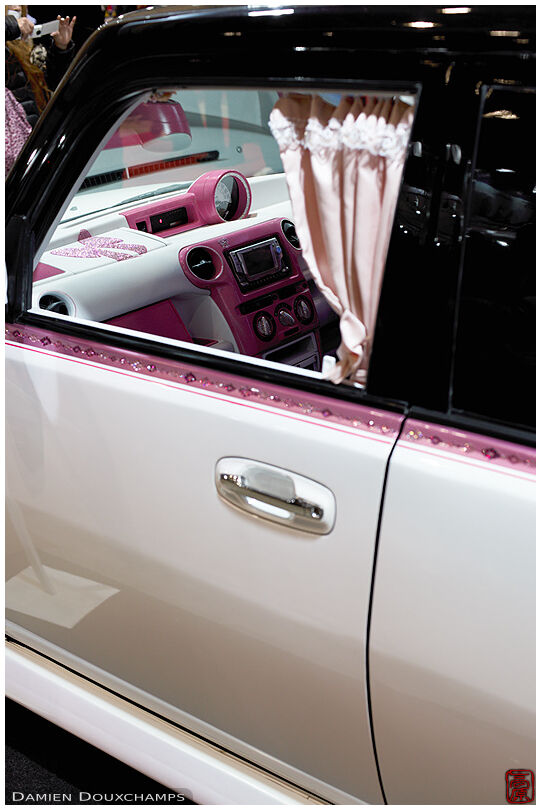 Customized kei car with pink interior, Tokyo, Japan