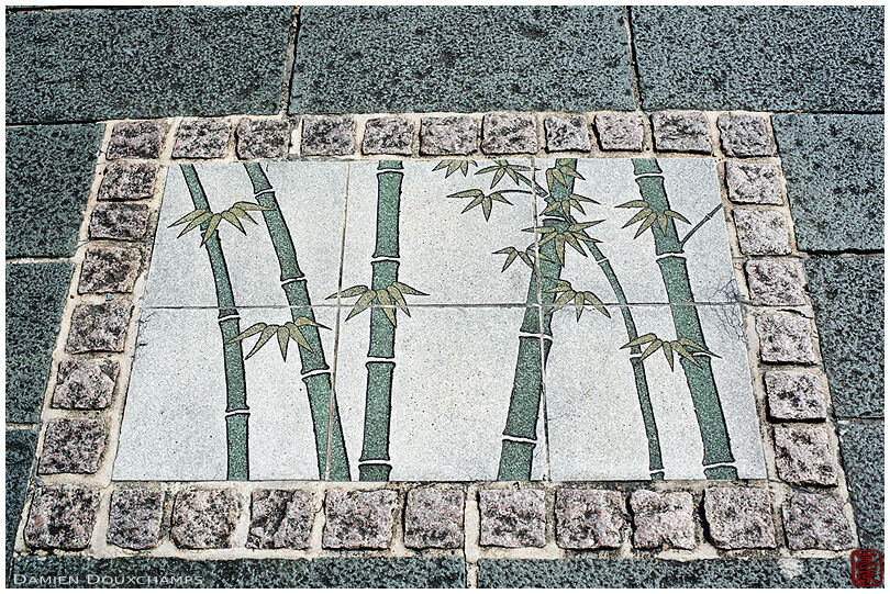 Decorative pavement in the bamboo producing region of Kyoto
