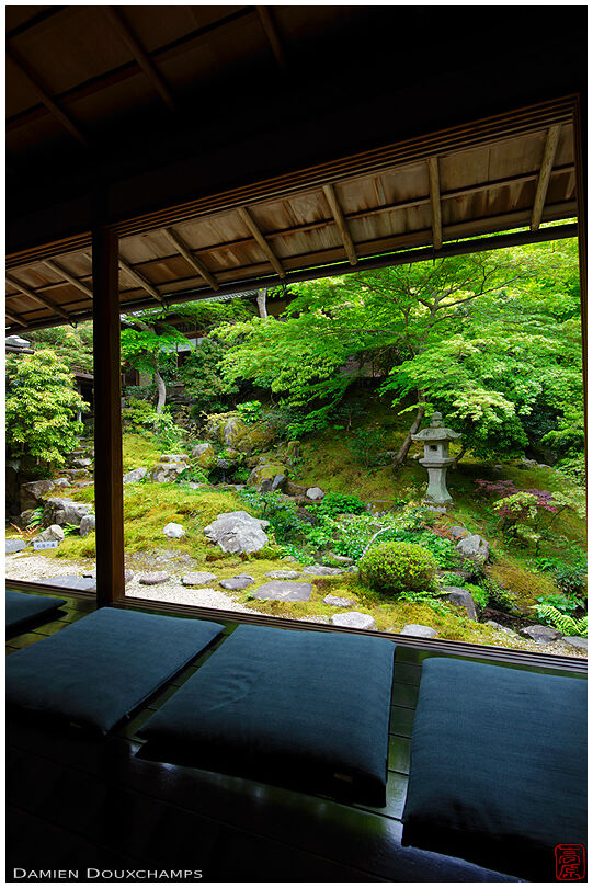 Zen garden from meditation hall, Ruriko-in temple