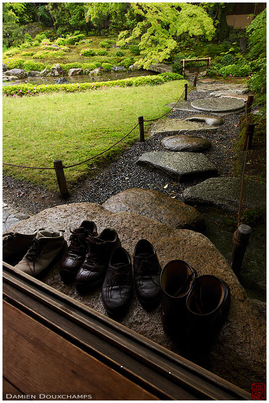 Shoes left at entrance of Murin-an hermitage
