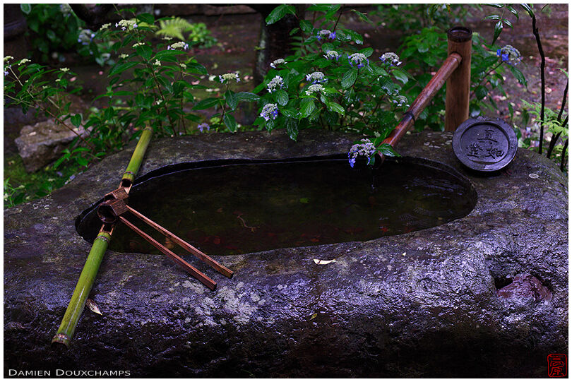 Stone basin wtih two ladles, Shinyo-do temple