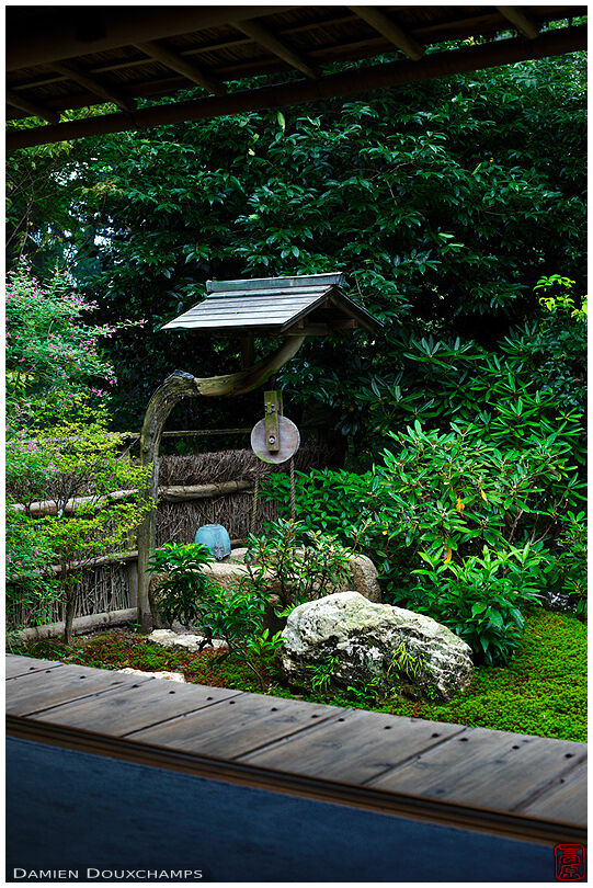 Temple well in zen garden