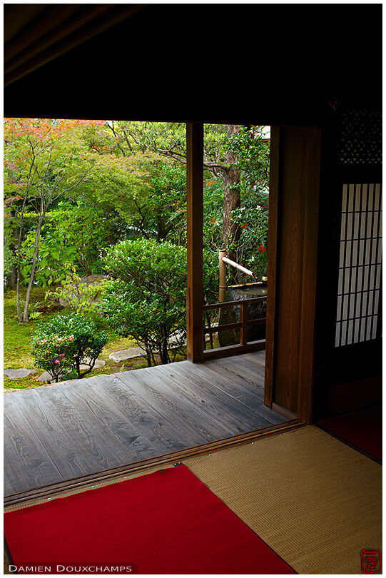 Hall with view on zen garden, Daiho-in temple