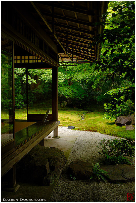 Sukiya architecture and moss garden, Ruriko-in temple, Kyoto, Japan