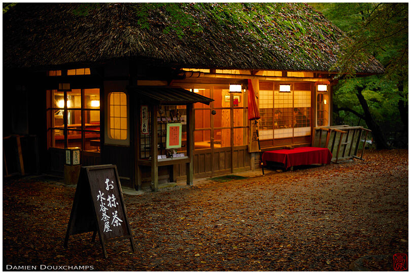 Tea house in the forest of Nara Park, Japan