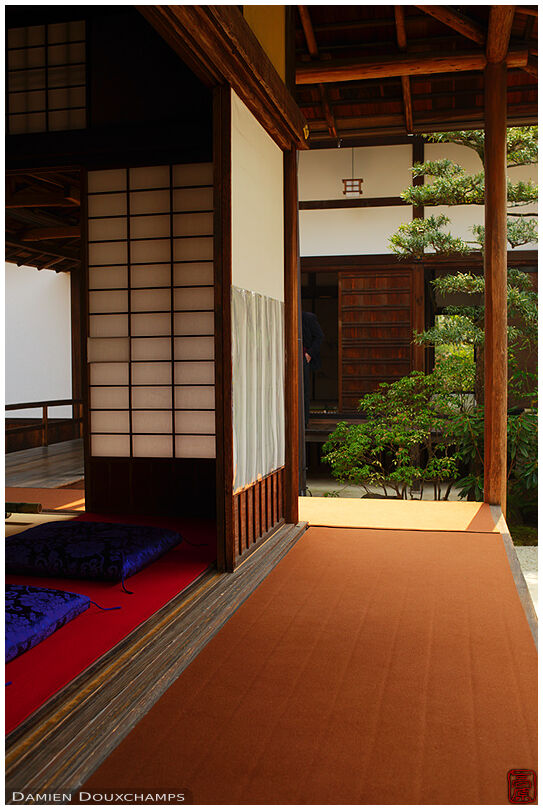 Serene moment and architecture in Shotaku-in temple, Kyoto, Japan