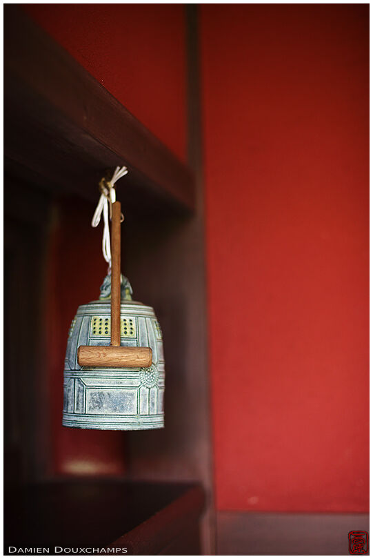 Cute bell at the entrance of Nobotoke-an temple, Kyoto, Japan