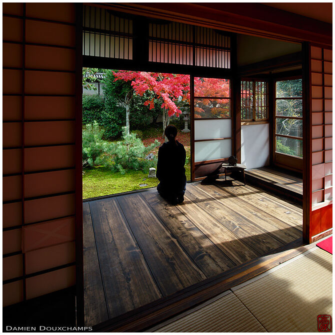Zen meditation in Toko-ji temple, Kyoto, Japan