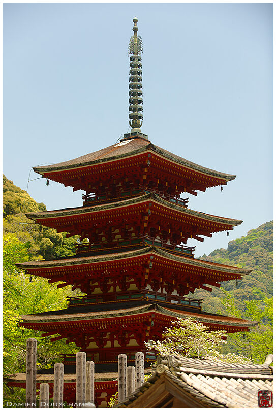 Pagoda in Hase-dera temple, southern Nara prefecture, Japan
