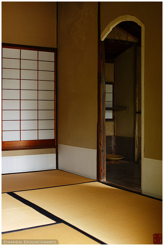 Architectural detail of a tea room in Toji-in temple, Kyoto, Japan