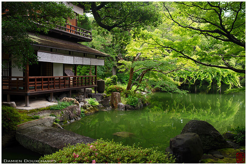The Shusui-tei tea house in the imperial palace garden, Kyoto, Japan