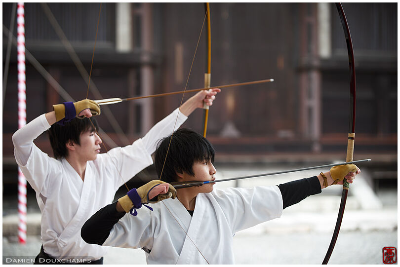 Toshiya archery competition in Sanjusangen-do temple, Kyoto, Japan