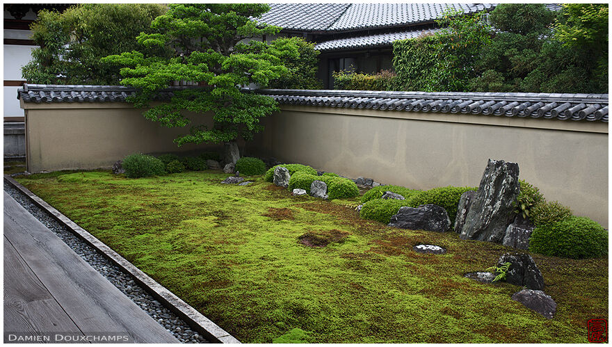 Moss and rock garden in Ryogen-in temple, Kyoto, Japan