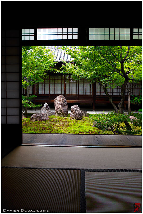 Kennin-ji temple's inner moss garden, Kyoto, Japan