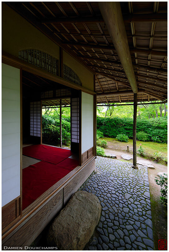 Tea room in the Okochi Sanso villa, Kyoto, Japan