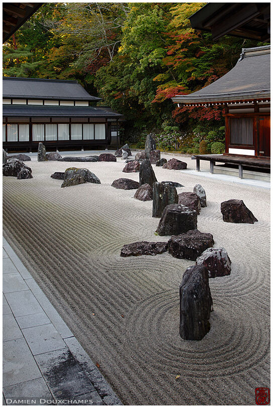 Large rock garden in Kongobu-ji temple, Koyasan, Japan