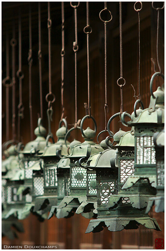 A row of hanging lanterns