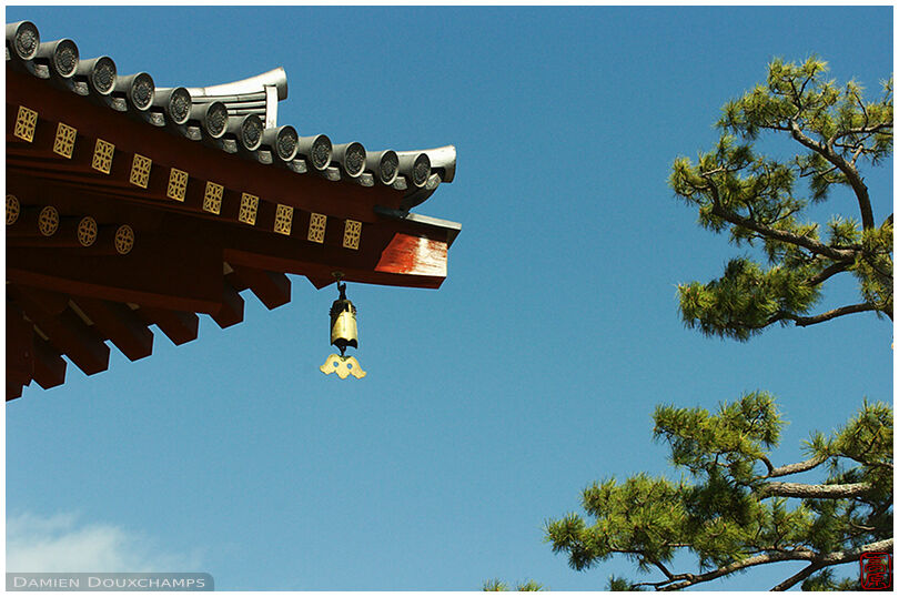 Temple roof and pine tree