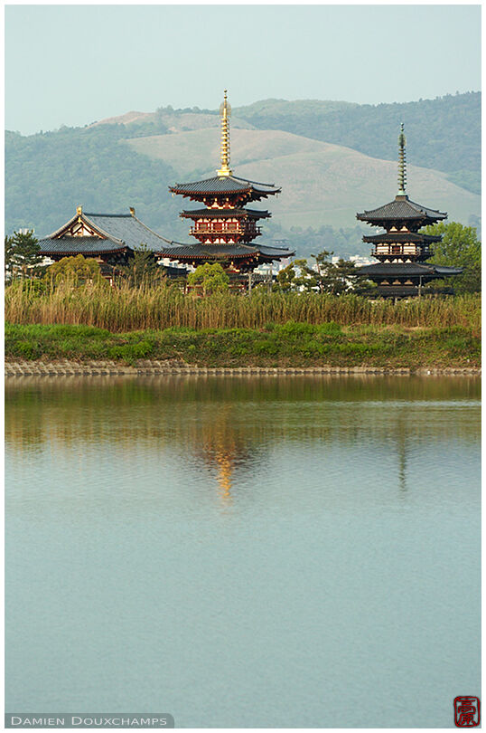 Yakushiji reflecting on the Oi-Ike pond: 18:40