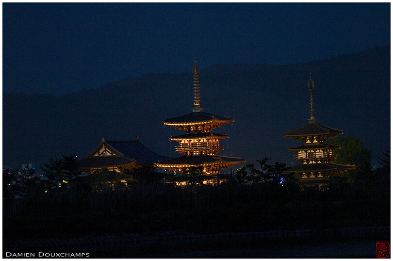 Yakushi-ji after sunset: 19:10