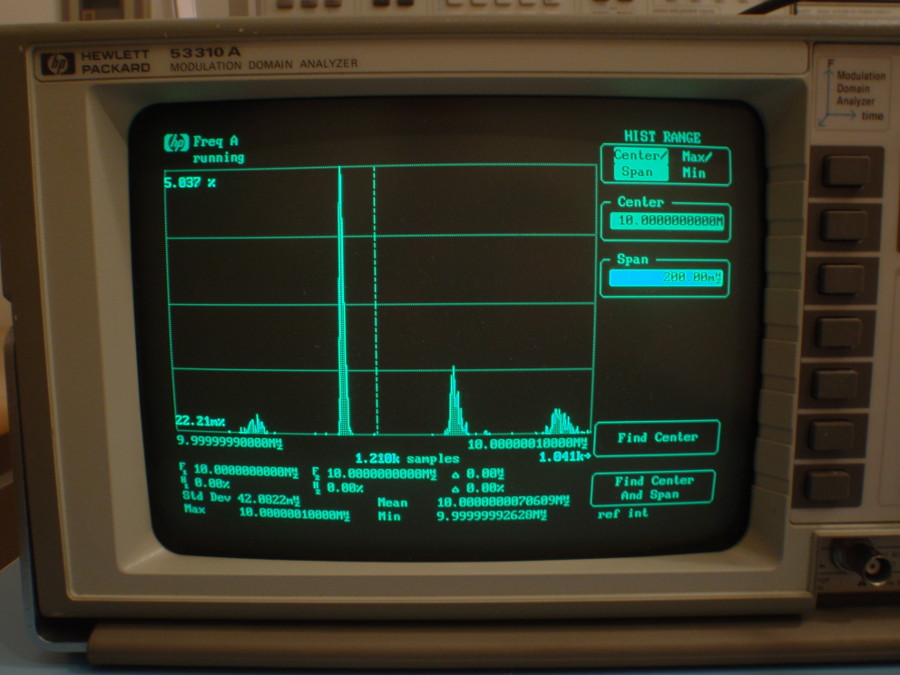 First calibration attempt as seen on the Hewlett-Packard HP-53310A