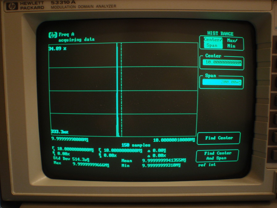 Hewlett-Packard 53131a: Third calibration attempt after stabilization
