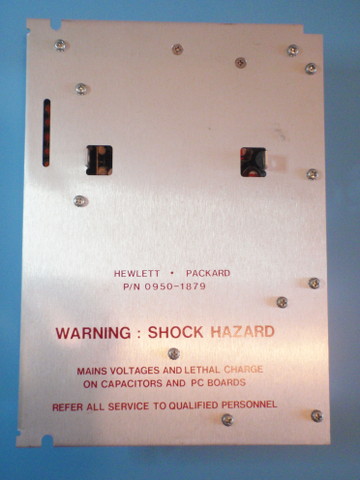 Hewlett-Packard HP53310a PSU cover and warning labels
