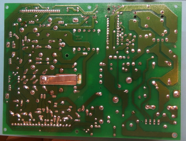 Solder side of the hp54542a PCU board
