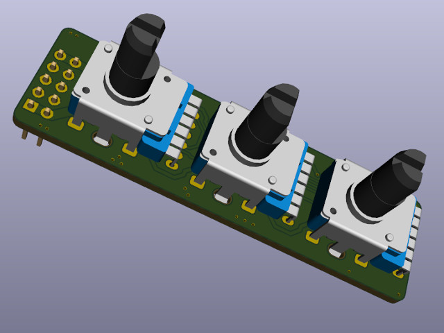 Parametric equalizer board render, front view