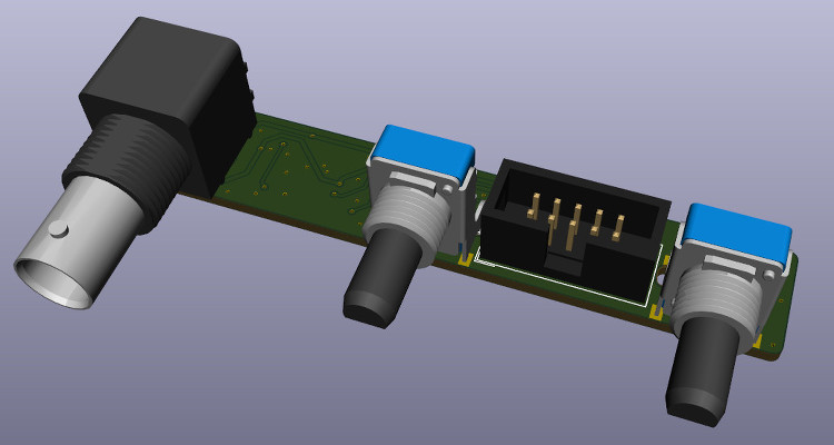 Tiny pH-meter render: KiCAD 3D awesomeness for through-hole side