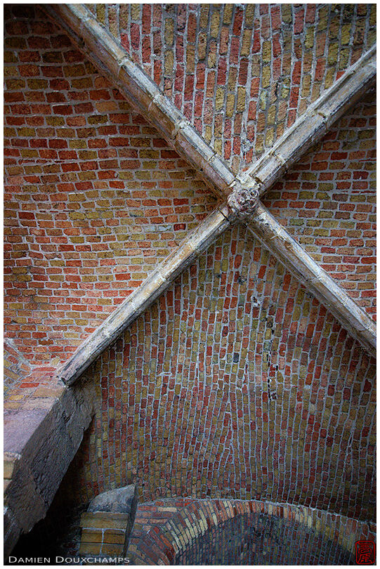 Old arch ceiling under the belfry