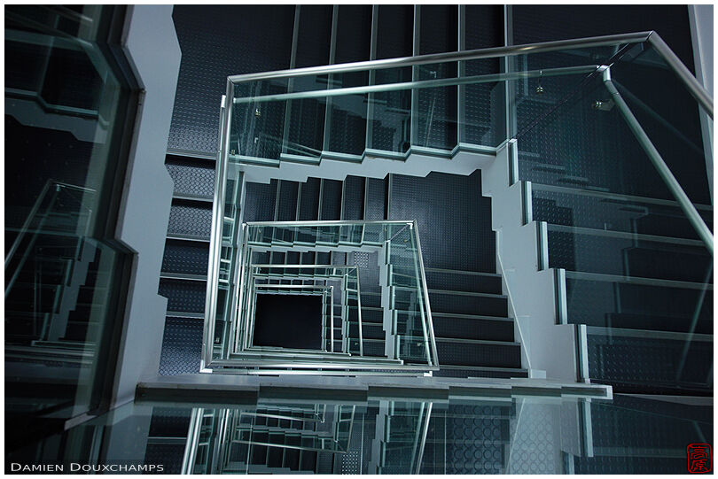 Modern staircase with glass balustrade
