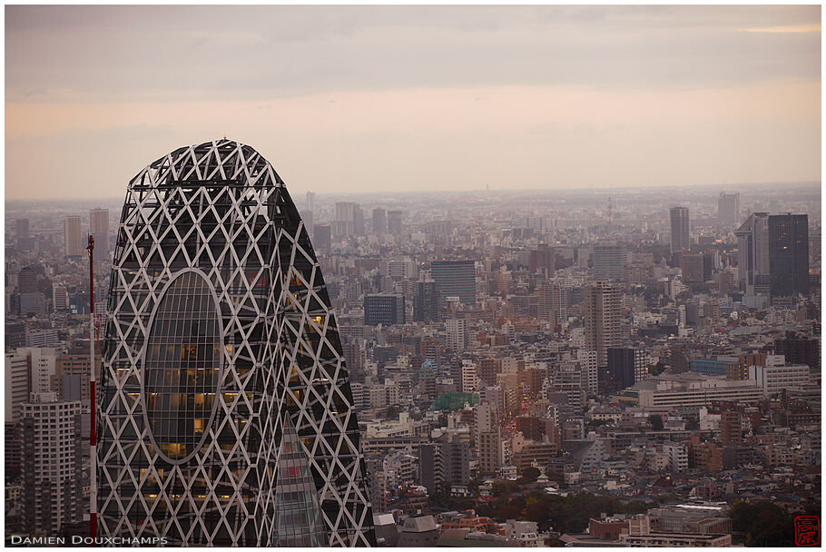 Pale sunset on Mode Gakuen Cocoon Tower