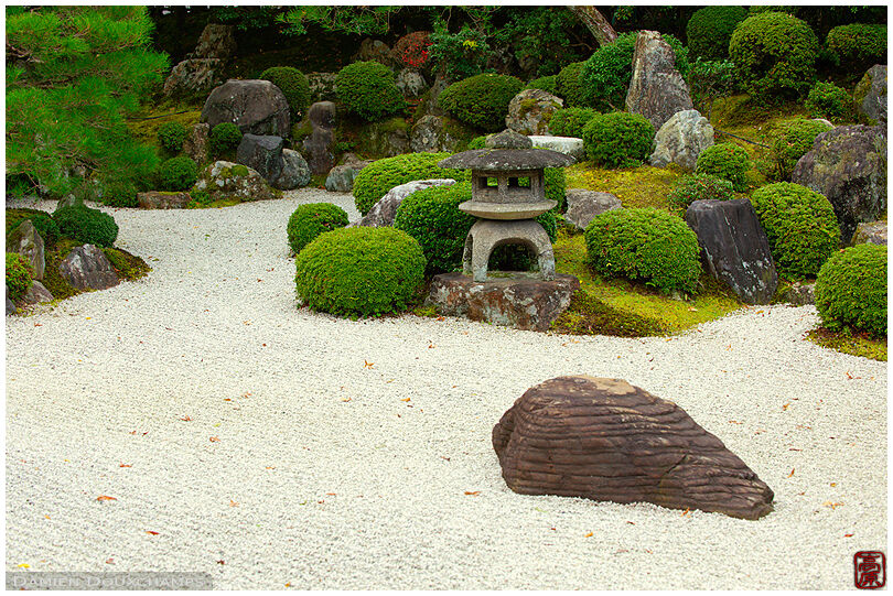 Lantern in a zen garden