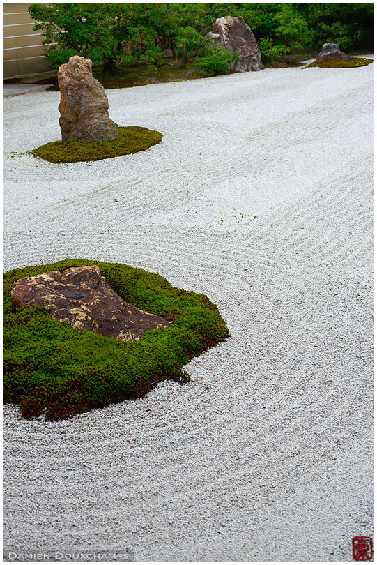 Wave patterns on the surface of a rock garden