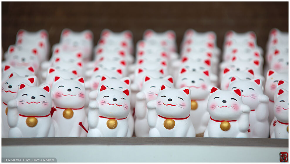 Rows of miniature Maneki Neko