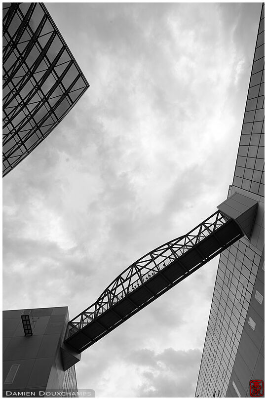 Sky-bridge linking two sections of Kyoto station hotel buildings, Japan