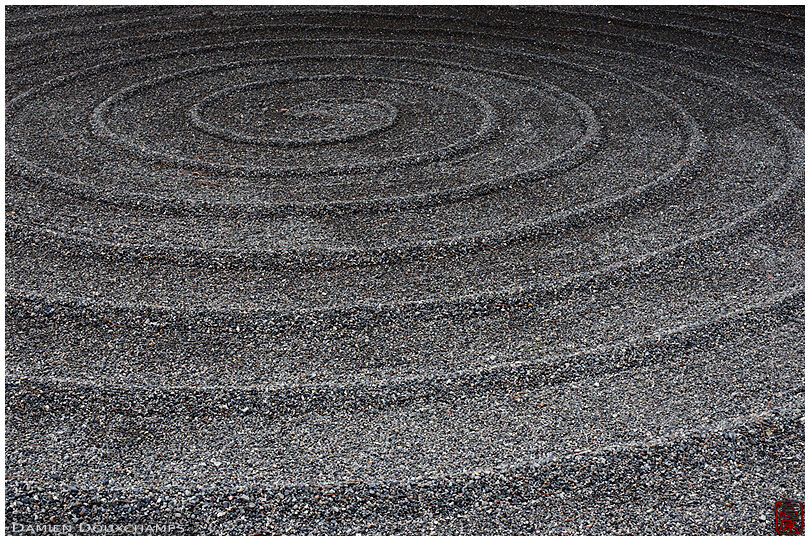Spiral pattern in stone garden (Koyasan 高野山)