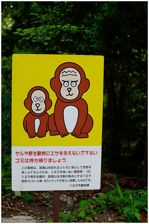 Monkey warning sign (Mt. Takao 高尾山)