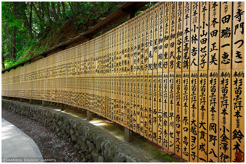 Wall with names of temple benefactors (Yakuo-in 薬王院)