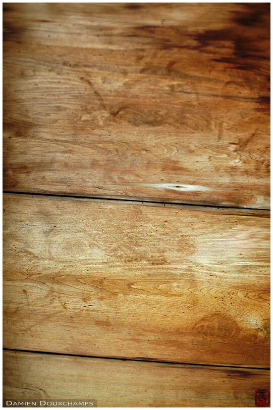 Wooden ceiling with traces of Samurai blood, Hosen-in (宝泉院)