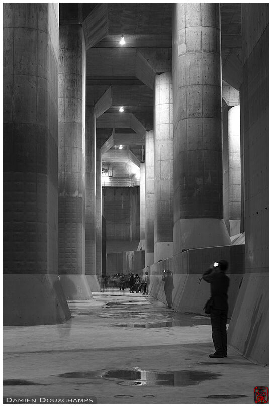 The massive concrete cathedral of the G-Cans main retaining tank under Tokyo, Japan