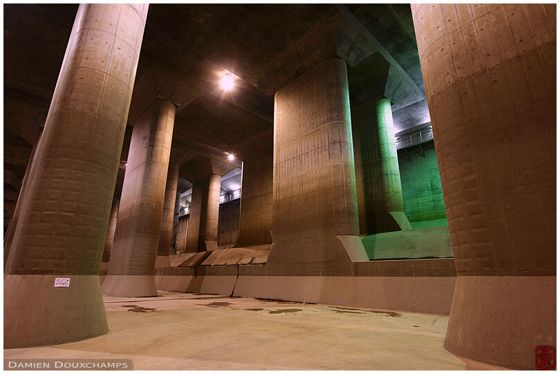 Cathedral of concrete: the massive water reservoir of the G-Cans flood prevention system in the north of Tokyo, Japan